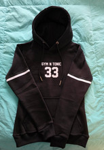 ONYX BLACK GYMNTONIC (OFFICIAL) FOOTBALL HOODIE W/ STRIPES